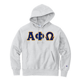 Alpha Phi Omega Fraternity Champion Reverse Weave Greek Letter Hooded Sweatshirt