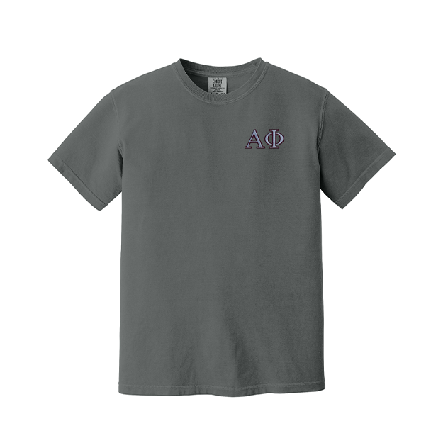 Alpha Phi Sorority Comfort Colors Embroidered Greek Letter T-shirt ...