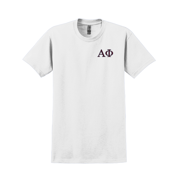 Alpha Phi Sorority Embroidered Greek Letter Gildan T-shirt