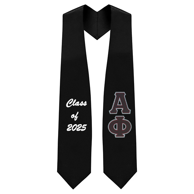 Alpha Phi Sorority Tackle Twill Greek Letter Graduation Stole