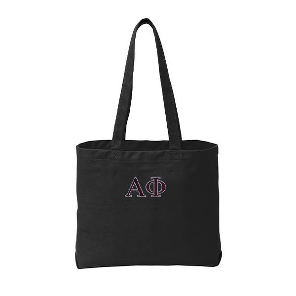 Alpha Phi Sorority Beach Wash Tote Bag Embroidered Greek Letters