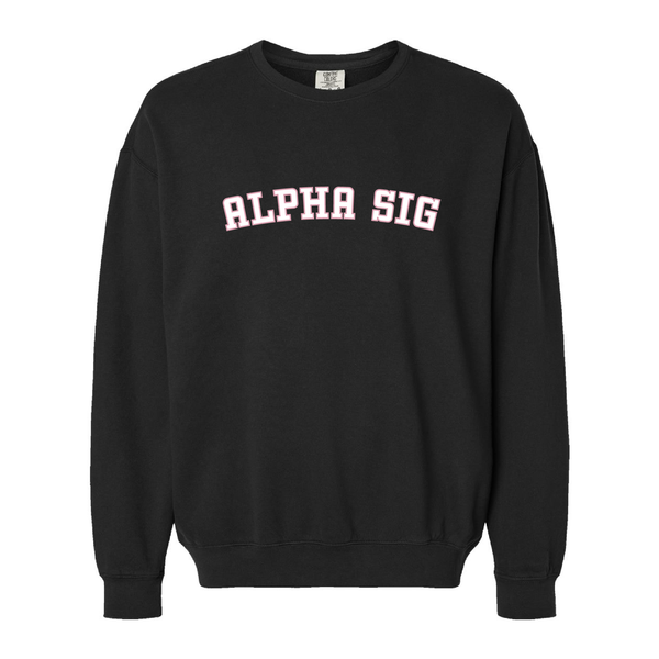 Alpha Sigma Alpha Sorority Varsity Basics Crewneck Sweatshirt
