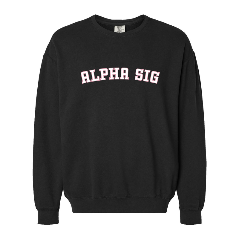 Alpha Sigma Alpha Sorority Varsity Basics Crewneck Sweatshirt