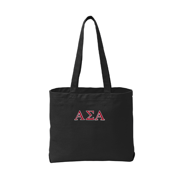 Alpha Sigma Alpha Sorority Beach Wash Tote Bag Embroidered Greek Letters