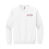 Alpha Sigma Alpha Sorority Embroidered Greek Letter Gildan Crewneck Sweatshirt.