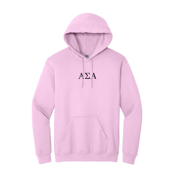 Display your Alpha Sigma Alpha sisterhood with joy and classic style in this Gildan hoodie. It features your cherished ΑΣΑ Greek letters expertly embroidered on the center chest 