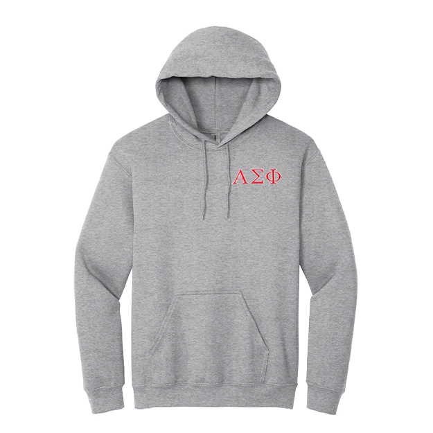 Alpha Sigma Phi Fraternity Embroidered Greek Letters Gildan Hoodie