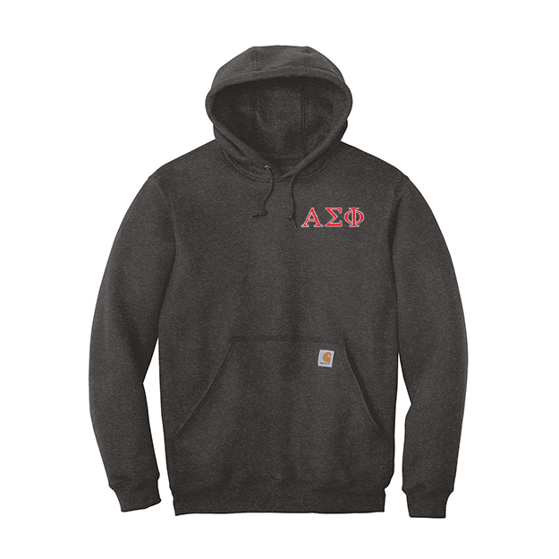 Alpha Sigma Phi Fraternity Carhartt Embroidered Greek Letter Midweight Hooded Sweatshirt