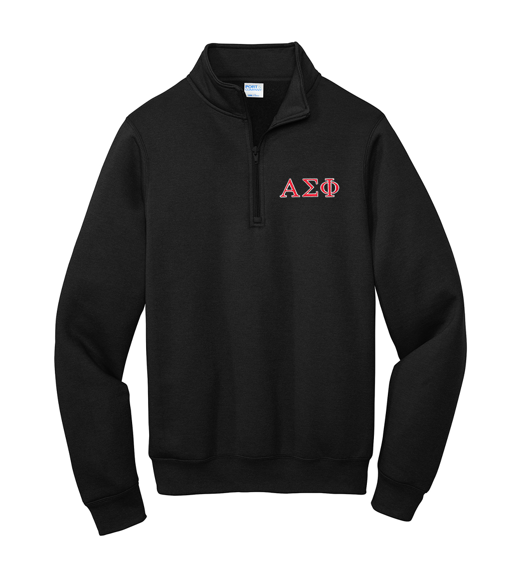 Alpha Sigma Phi Quarter Zip Embroidered Greek Letters – greekclothingco.com