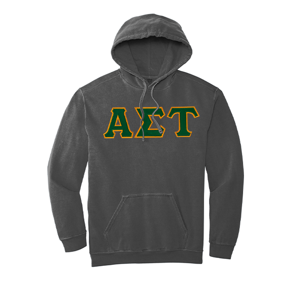 Alpha Sigma Tau Sorority Comfort Colors Greek Letter Hooded Sweatshirt