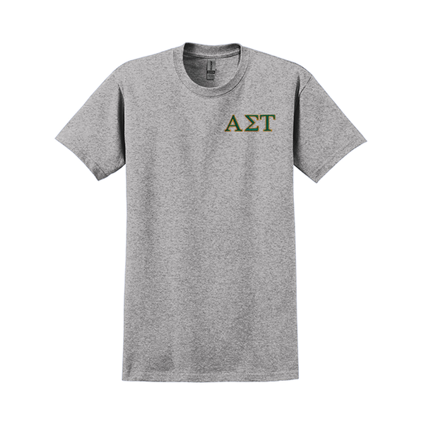 Alpha Sigma Tau Sorority Embroidered Greek Letter Gildan T-shirt