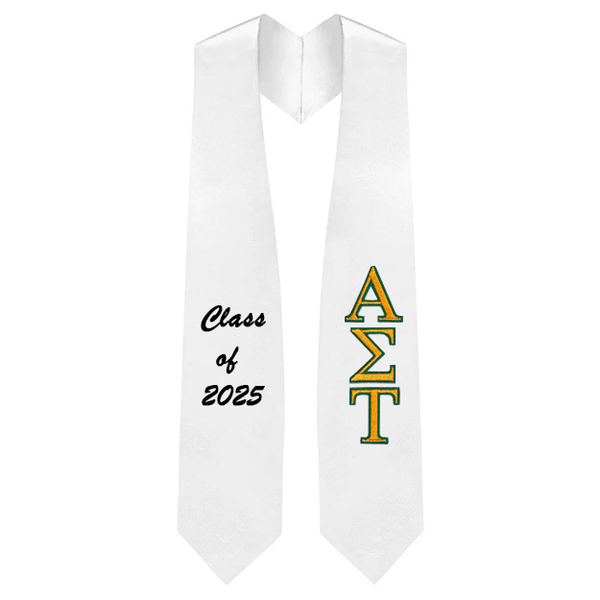 Alpha Sigma Tau Sorority Embroidered Graduation Stole