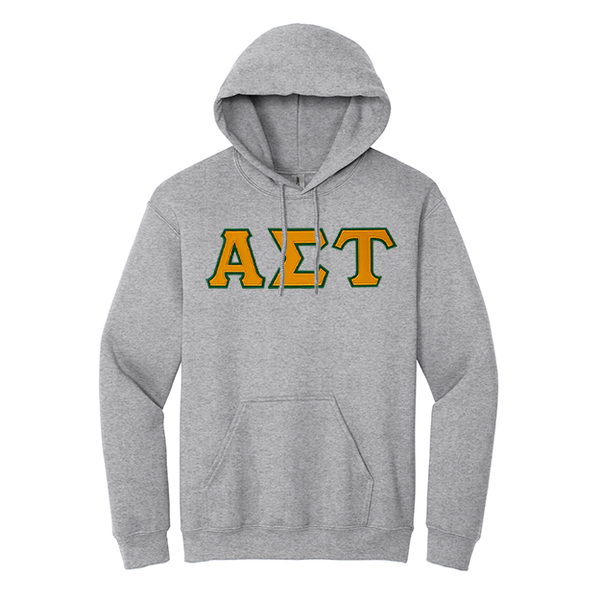 Alpha Sigma Tau Sorority Sewn on Greek Letter Gildan Hoodie