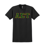 Alpha Sigma Tau Sorority Sewn on Greek Letter Gildan T-shirt
