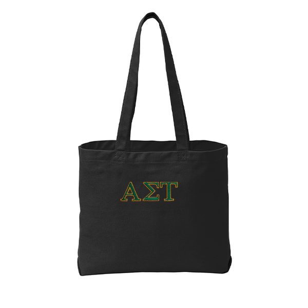 Alpha Sigma Tau Sorority Beach Wash Tote Bag Embroidered Greek Letters