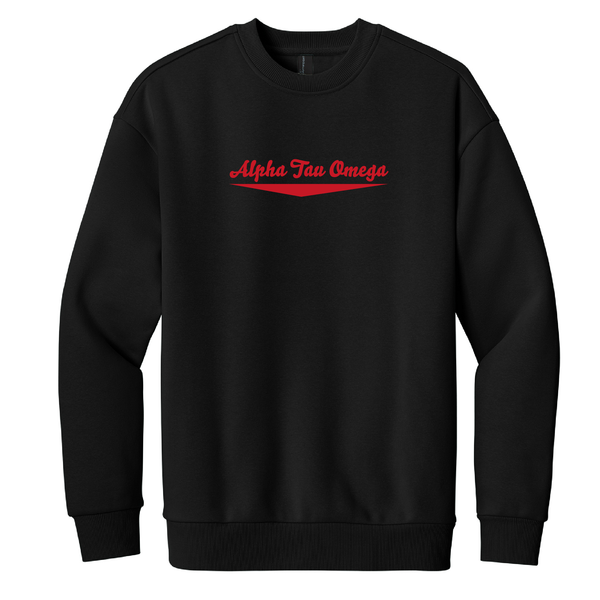 Alpha Tau Omega Fraternity Embroidered Baseline Crewneck Sweatshirt