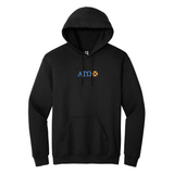 Represent the brotherhood of Alpha Tau Omega with this quality Gildan hoodie. Your distinguished ΑΤΩ letters logo meticulously embroidered on the chest for a timeless and durable presentation