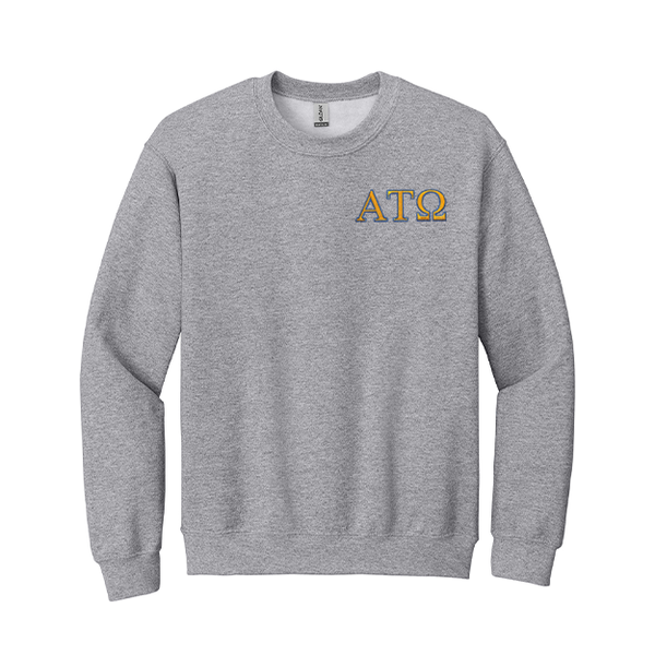 Alpha Tau Omega Fraternity Embroidered Greek Letter Gildan Crewneck Sweatshirt