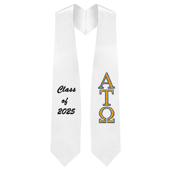 Custom Alpha Tau Omega Fraternity Embroidered Graduation Stole