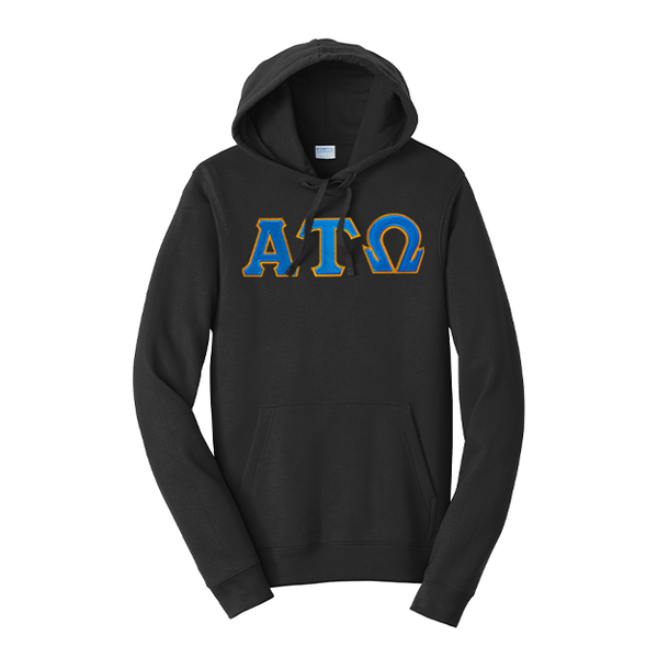 Alpha Tau Omega Fraternity Satin Stitch Sewn on Greek Letter Fan Favorite Port and Company Hoodie
