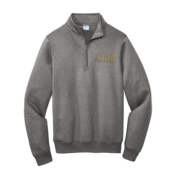 Alpha Tau Omega Fraternity Port Authority Quarter Zip With Embroidered Greek Letters
