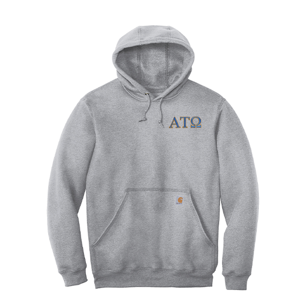 Alpha Tau Omega Fraternity Carhartt Embroidered Greek Letter Midweight Hooded Sweatshirt