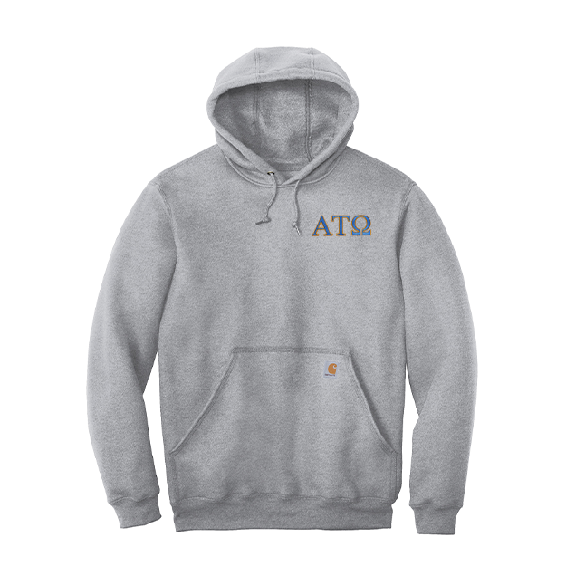 Alpha Tau Omega Fraternity Carhartt Embroidered Greek Letter Midweight Hooded Sweatshirt