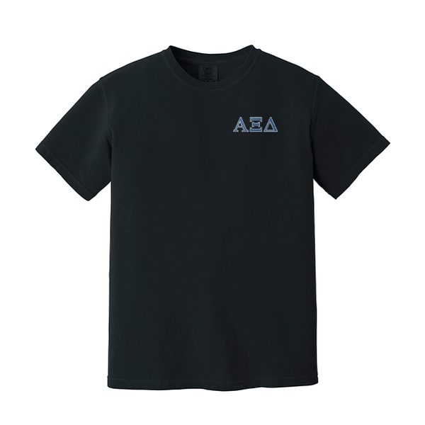 Alpha Xi Delta Sorority Embroidered Greek Letter Comfort Colors T-shirt