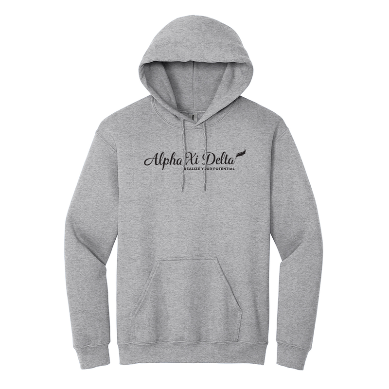 Wear your Alpha Xi Delta embroidered logo with confidence in this beautifully styled Gildan hoodie. Your cherished ΑΞΔ logo expertly embroidered on the chest for a timeless and classic look