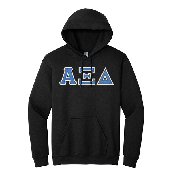 Alpha Xi Delta Sorority Sewn on Greek Letter Gildan Hoodie
