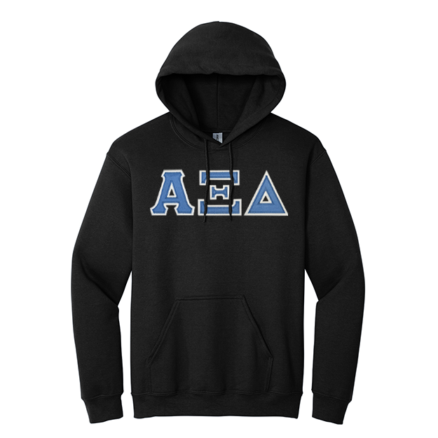 Alpha Xi Delta Sorority Sewn on Greek Letter Gildan Hoodie