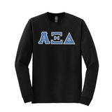Alpha Xi Delta Sorority Sewn on Greek Letter Gildan Long Sleeve T-shirt