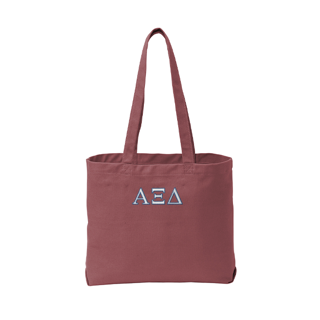 Alpha Xi Delta Sorority Beach Wash Tote Bag Embroidered Greek Letters