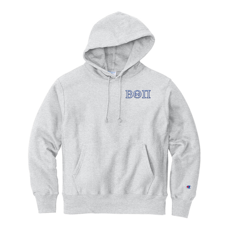 Beta Theta Pi Fraternity Champion Reverse Weave Embroidered Greek Letter Hoodie