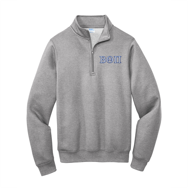 Beta Theta Pi Fraternity Port Authority Quarter Zip With Embroidered Greek Letters