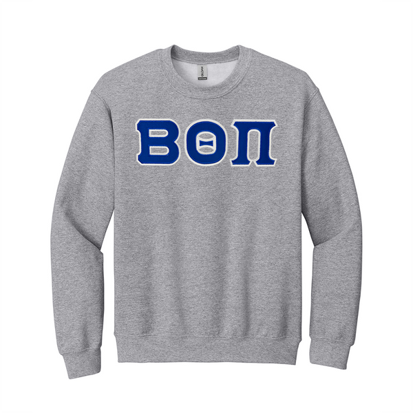 Beta Theta Pi Fraternity Sewn on Greek Letter Gildan Crewneck Sweatshirt.