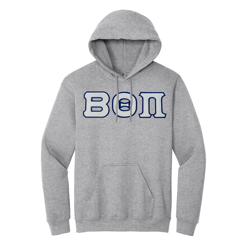 Beta Theta Pi Fraternity Sewn on Greek Letter Gildan Hoodie