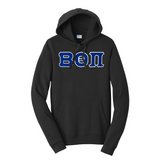 Premium Beta Theta Pi Fraternity Satin Stitch Sewn on Greek Letter Fan Favorite Port and Company Hoodie