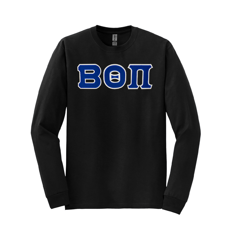 Beta Theta Pi Fraternity Sewn on Greek Letter Gildan Long Sleeve T-shirt