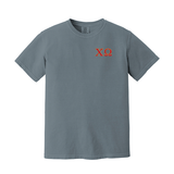 Chi Omega Sorority Embroidered Greek Letter Comfort Colors T-shirt