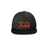 Chi Omega Sorority Foam Trucker Hat Embroidered Greek Letters