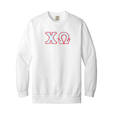 Chi Omega Sorority Comfort Colors Greek Letter Crewneck Sweatshirt