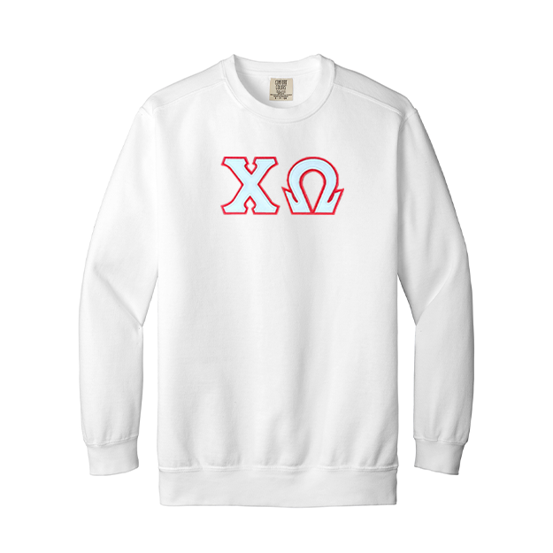 Chi Omega Sorority Comfort Colors Greek Letter Crewneck Sweatshirt