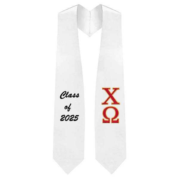 Chi Omega Sorority Embroidered Graduation Stole
