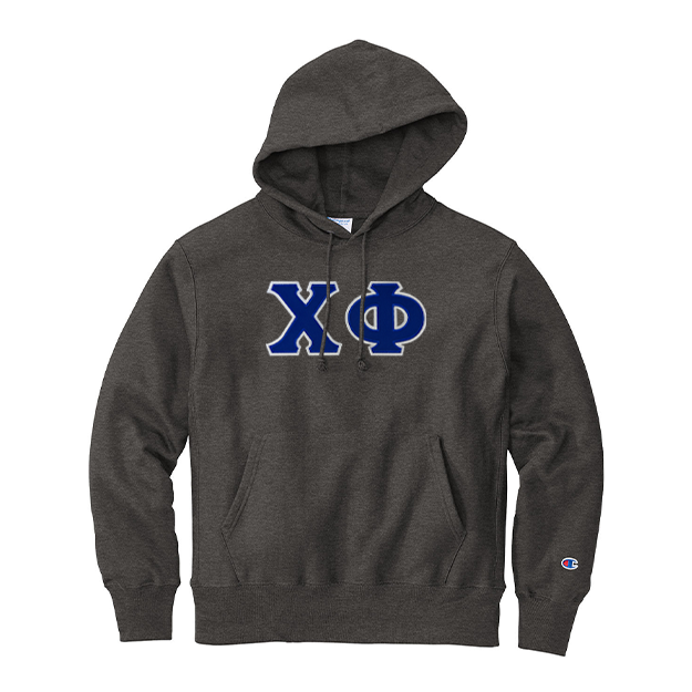Chi Phi Fraternity Champion Reverse Weave Greek Letter Hooded Sweatshirt