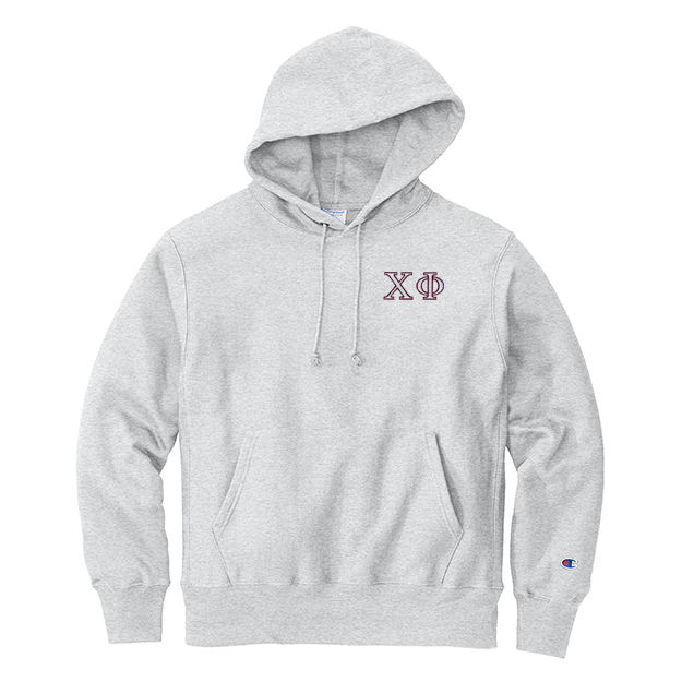 Chi Phi Fraternity Champion Reverse Weave Embroidered Greek Letter Hoodie