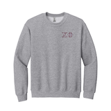 Chi Phi Fraternity Embroidered Greek Letter Gildan Crewneck Sweatshirt