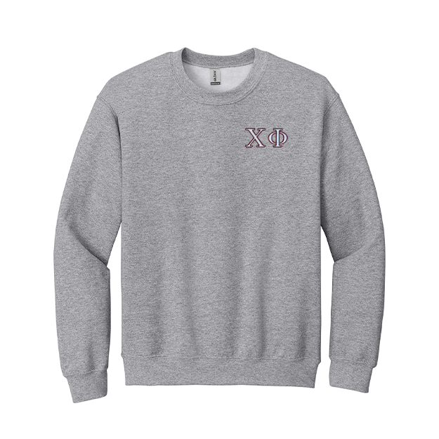Chi Phi Fraternity Embroidered Greek Letter Gildan Crewneck Sweatshirt