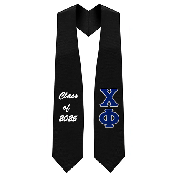 Custom Chi Phi Fraternity Tackle Twill Greek Letter Graduation Stole