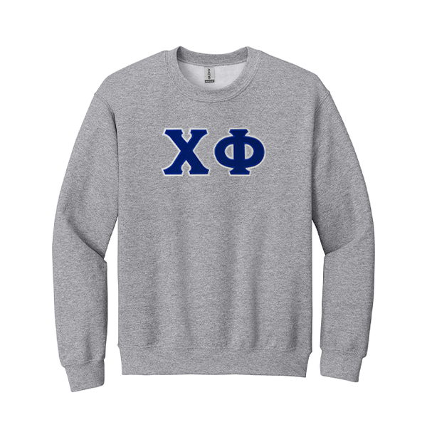 Chi Phi Fraternity Sewn on Greek Letter Gildan Crewneck Sweatshirt